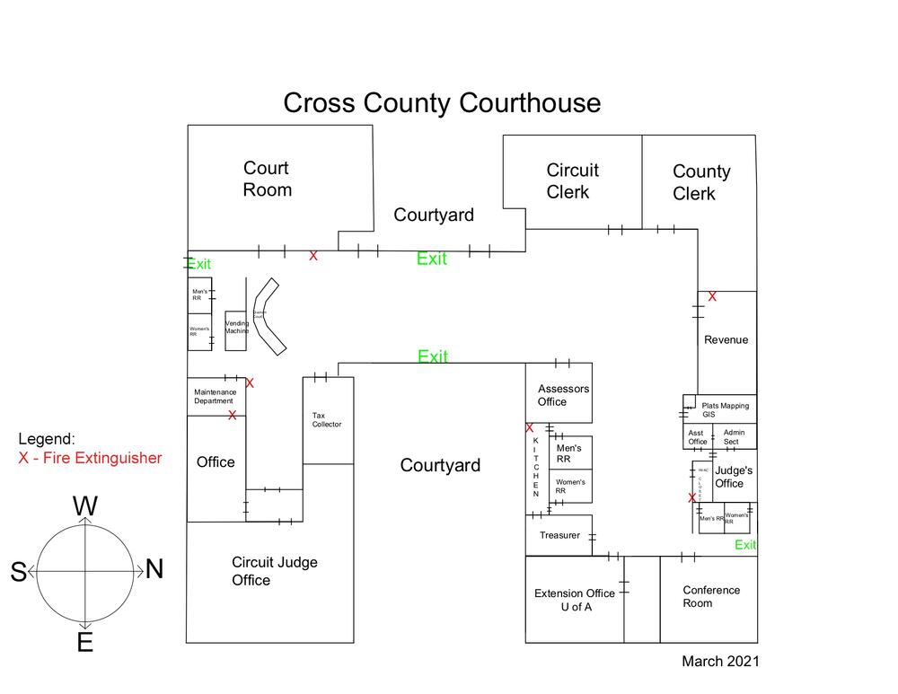 Courthouse Layout Cross County AR Government